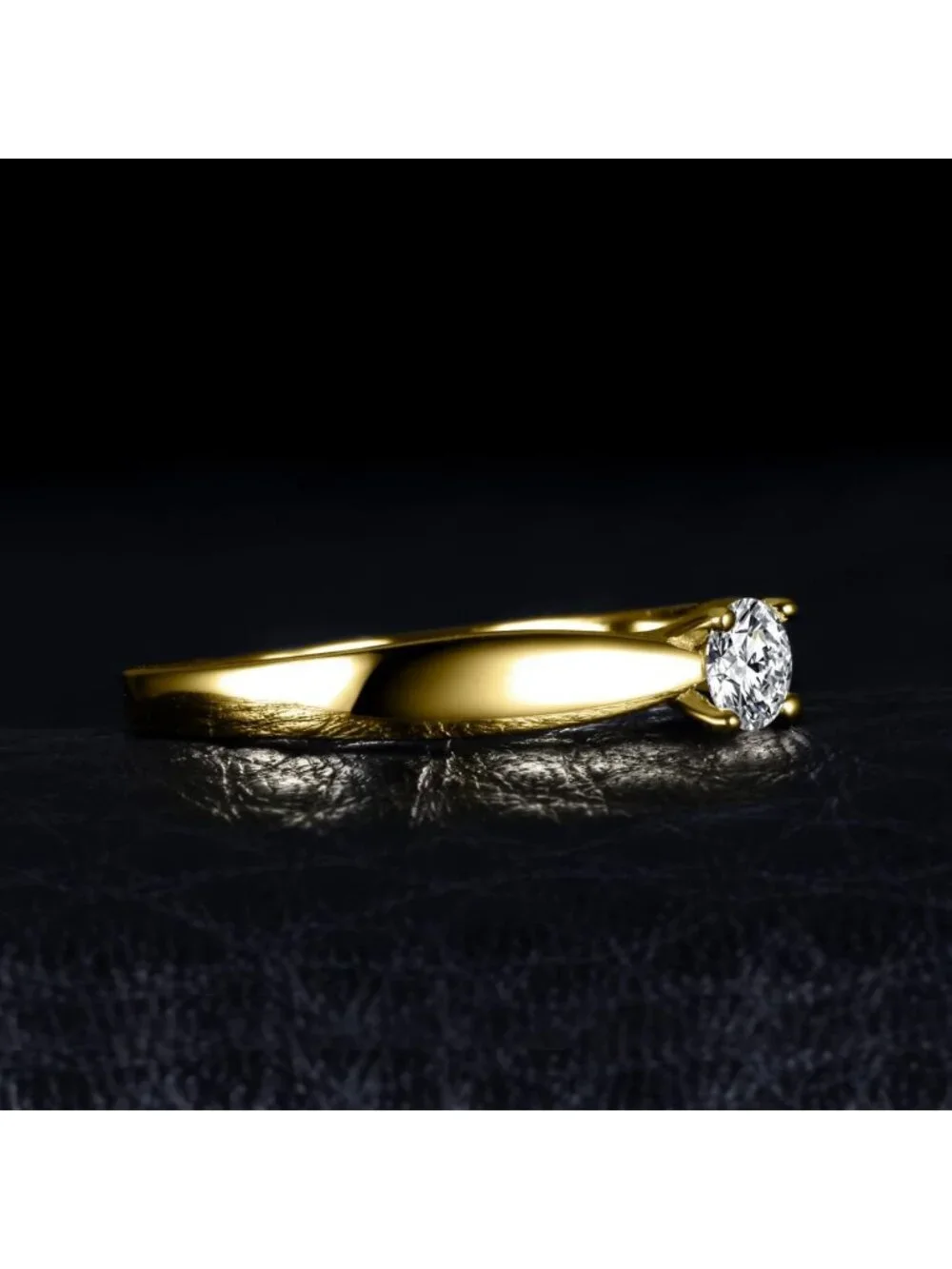 Classic 0.2ct Cubic Zirconia Solitaire Engagement Ring, 925 Sterling Silver